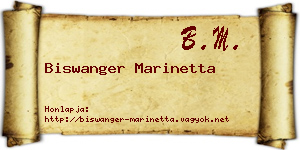 Biswanger Marinetta névjegykártya